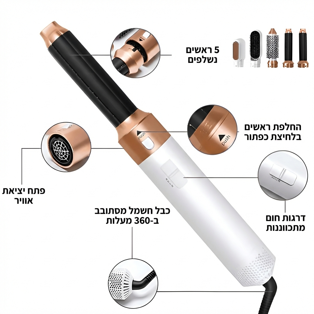 מעצב שיער 5 ב-1 – החלופה מספר 1 ל-Dyson